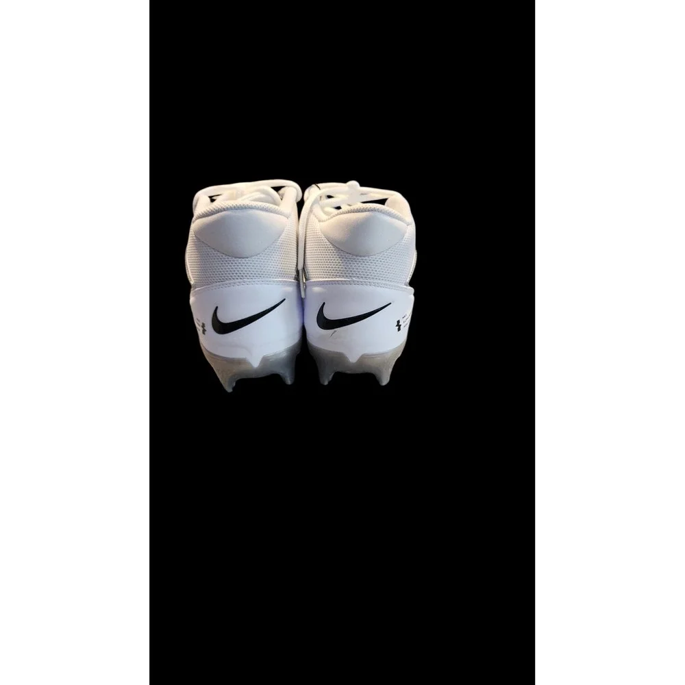 Nike Alpha Menace 4‎ Pro Mens 11.5 White Black Cleats LIKE NEW Football